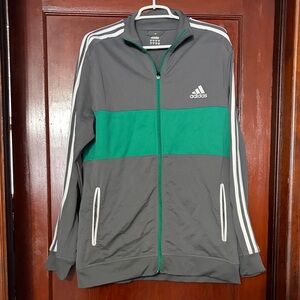 Adidas Men's Gray and Green Windbreaker